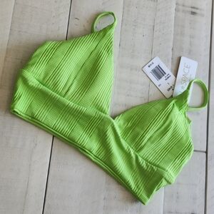 L*Space Swim Revolve Bright Green Winnie Bikini Top Size Large NWT
